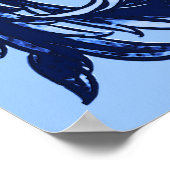 William Morris Jacobean, Navy and Light Blue Poster (Hoek)