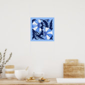 William Morris Jacobean, Navy and Light Blue Poster (Keuken)