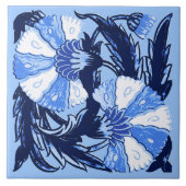 William Morris Jacobean, Navy and Light Blue Tegeltje (Voorkant)
