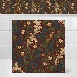 William Morris Jasmine Acanthus Witte Kat Overeenk Tegeltje