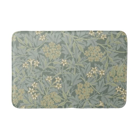 William Morris Jasmine Blauw Groene Botanische Kun Badmat (Voorkant)