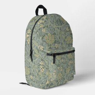 William Morris Jasmine Blauw Groene Botanische Kun Bedrukte Rugzak