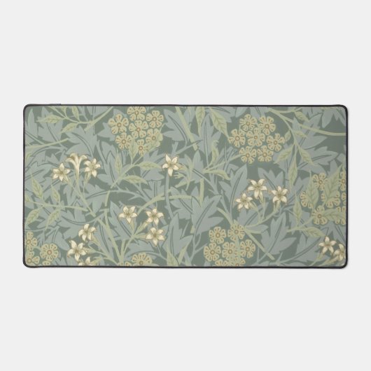 William Morris Jasmine Blauw Groene Botanische Kun Bureaumat (Voorkant)