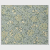 William Morris Jasmine Blauw Groene Botanische Kun Cadeaupapier (Vlak)