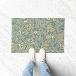 William Morris Jasmine Blauw Groene Botanische Kun Deurmat