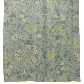 William Morris Jasmine Blauw Groene Botanische Kun Douchegordijn (Voorkant)