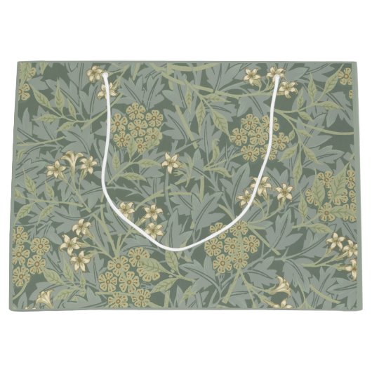 William Morris Jasmine Blauw Groene Botanische Kun Groot Cadeauzakje (Voorkant)