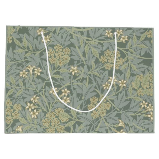 William Morris Jasmine Blauw Groene Botanische Kun Groot Cadeauzakje (Achterkant)