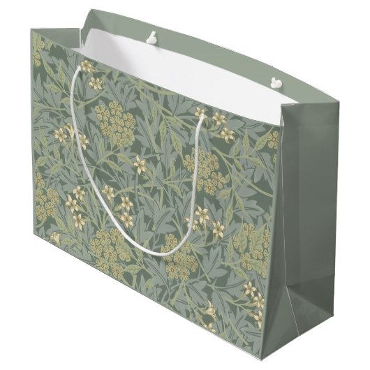 William Morris Jasmine Blauw Groene Botanische Kun Groot Cadeauzakje (Achterkant Gekanteld)