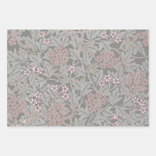 William Morris Jasmine Blauw Groene Botanische Kun Inpakpapier Vel (Voorkant 2)