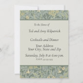 William Morris Jasmine Blauw Groene Botanische Kun Kaart (Achterkant)