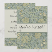 William Morris Jasmine Blauw Groene Botanische Kun Kaart (Voorkant / Achterkant)