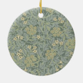 William Morris Jasmine Blauw Groene Botanische Kun Keramisch Ornament (Achterkant)