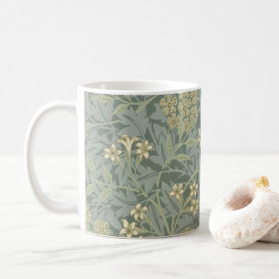 William Morris Jasmine Blauw Groene Botanische Kun Koffiemok