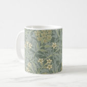 William Morris Jasmine Blauw Groene Botanische Kun Koffiemok (Voorkant links)