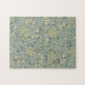 William Morris Jasmine Blauw Groene Botanische Kun Legpuzzel (Horizontaal)