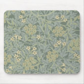William Morris Jasmine Blauw Groene Botanische Kun Muismat (Voorkant)