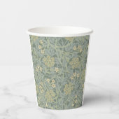 William Morris Jasmine Blauw Groene Botanische Kun Papieren Bekers (Achterkant)