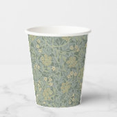 William Morris Jasmine Blauw Groene Botanische Kun Papieren Bekers (Voorkant)