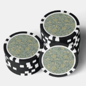 William Morris Jasmine Blauw Groene Botanische Kun Poker Chips (Opstapeling)