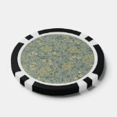 William Morris Jasmine Blauw Groene Botanische Kun Poker Chips (Enkel)