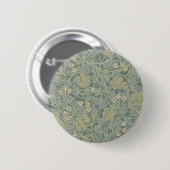 William Morris Jasmine Blauw Groene Botanische Kun Ronde Button 5,7 Cm (Voorkant /achterkant)