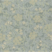 William Morris Jasmine Blauw Groene Botanische Kun Sticker (Voorkant)