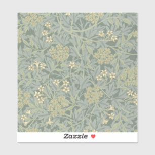 William Morris Jasmine Blauw Groene Botanische Kun Sticker