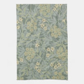 William Morris Jasmine Blauw Groene Botanische Kun Theedoek (Verticaal)