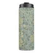 William Morris Jasmine Blauw Groene Botanische Kun Thermosbeker (Voorkant)