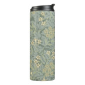 William Morris Jasmine Blauw Groene Botanische Kun Thermosbeker (Gedraaid links)