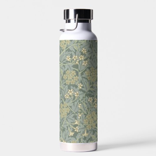 William Morris Jasmine Blauw Groene Botanische Kun Waterfles (Rechts)