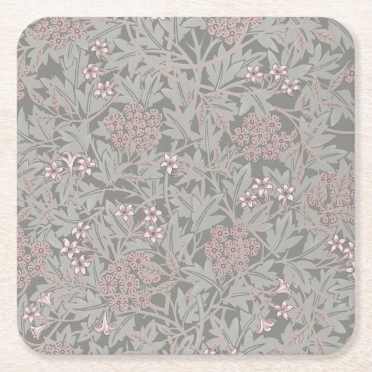 William Morris Jasmine Bloempatroon Kartonnen Onderzetters (Voorkant)