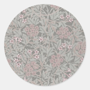 William Morris Jasmine Bloempatroon Ronde Sticker