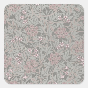 William Morris Jasmine Bloempatroon Vierkante Sticker