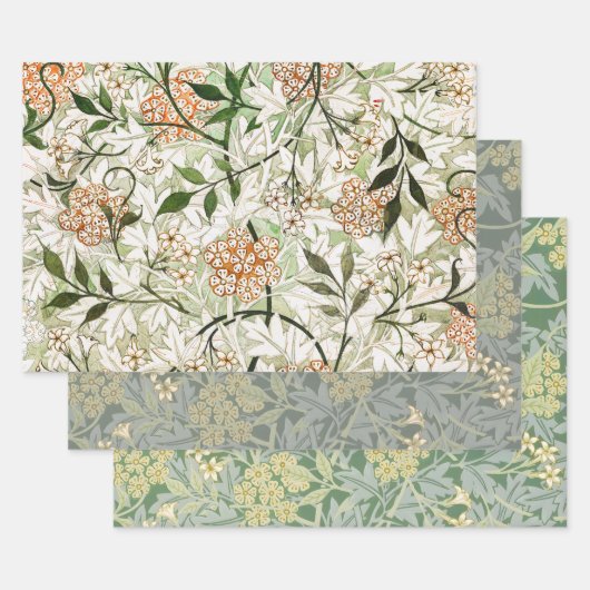 William Morris Jasmine Bloesem Tuinsets Inpakpapier Vel (Set)
