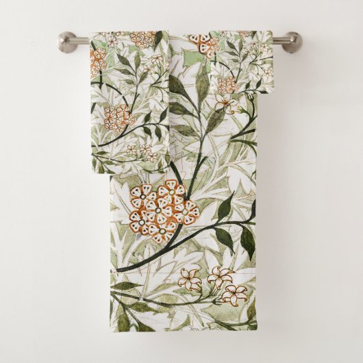William Morris Jasmine Blossom Garden Design Bad Handdoek (Insitu)