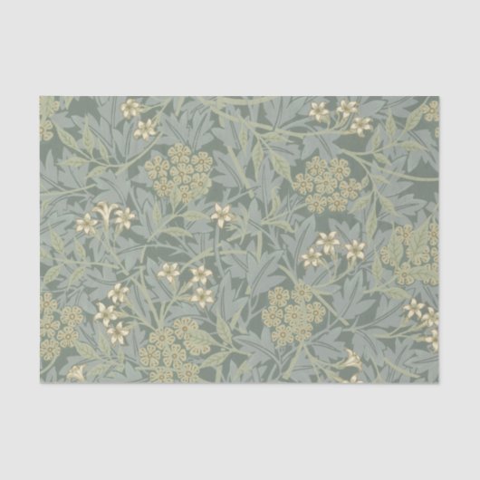 William Morris Jasmine Blue Green Botanical Art Tissuepapier (Voorkant)