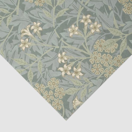William Morris Jasmine Blue Green Botanical Art Tissuepapier (Detail)