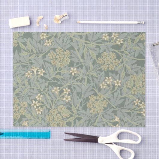 William Morris Jasmine Blue Green Botanical Art Tissuepapier (Craft)