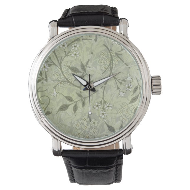 William Morris Jasmine Botanical Horloge (Voorkant)