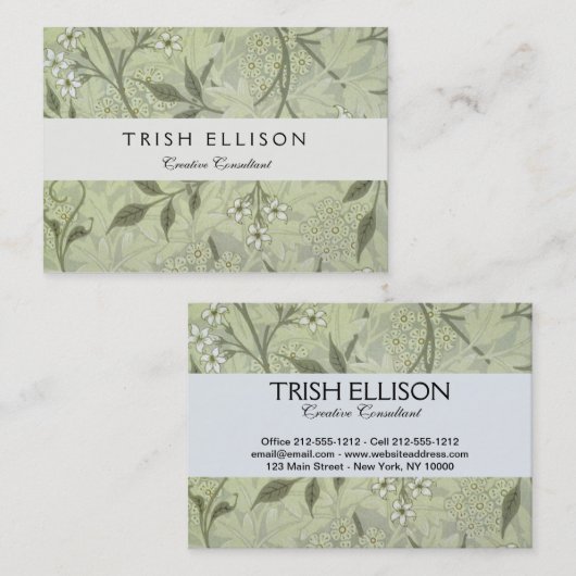 William Morris Jasmine Botanical Visitekaartje (Voorkant / Achterkant)