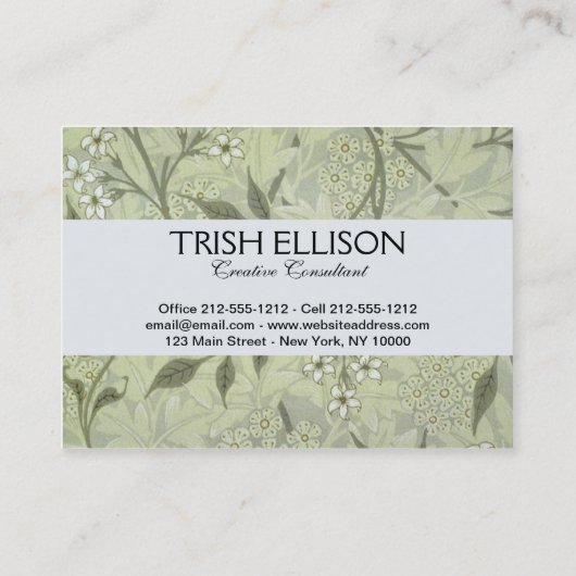 William Morris Jasmine Botanical Visitekaartje (Achterkant)