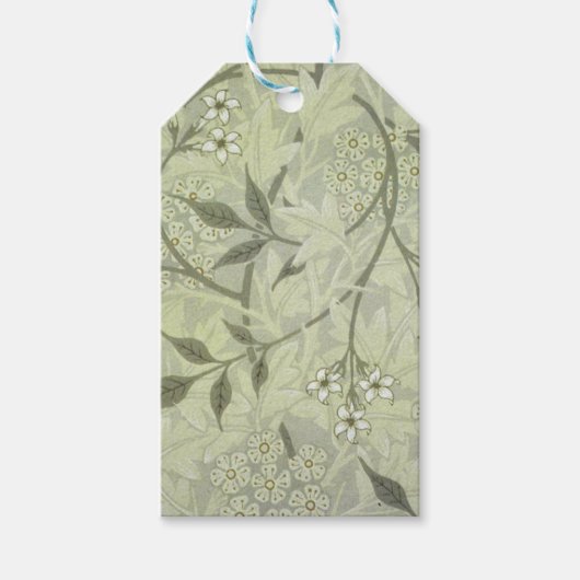 William Morris Jasmine Botanische Vintage Antiek Cadeaulabel (Voorkant)