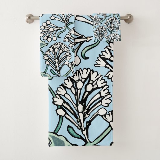 William Morris Jasmine en Bladeren Patroon Bad Handdoek (Insitu)