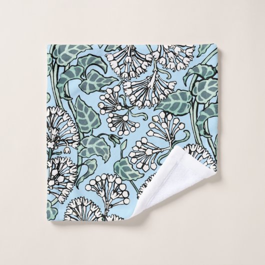 William Morris Jasmine en Bladeren Patroon Bad Handdoek (Wasdoekje)