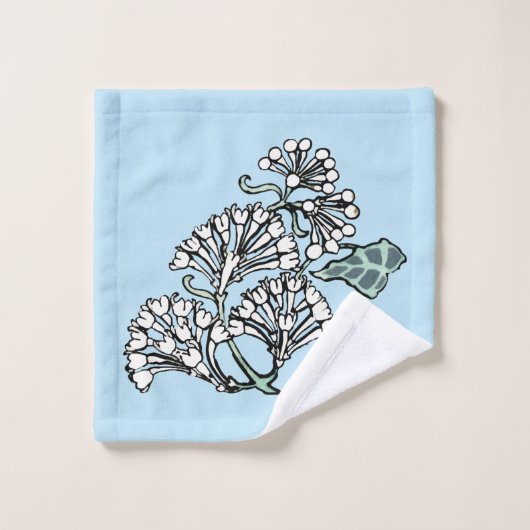 William Morris Jasmine en Bladeren Patroon Bad Handdoek (Wasdoekje)