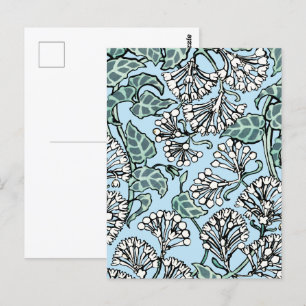 William Morris Jasmine en Bladeren Patroon Briefkaart