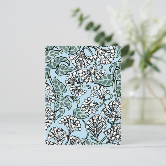 William Morris Jasmine en Bladeren Patroon Briefkaart (Staand voorkant)