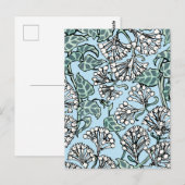 William Morris Jasmine en Bladeren Patroon Briefkaart (Voorkant / Achterkant)